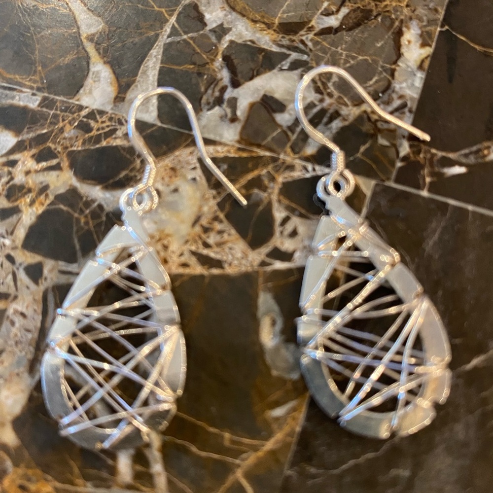 Elegant Sterling Silver Wire Wrapped Earrings